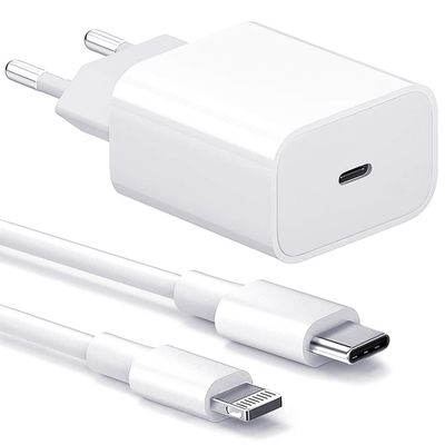 Lader for iPhone - Hurtiglader - Adapter + Kabel 20W USB-C