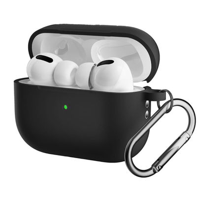 Silikonskal Med Karbinhake Apple AirPods Pro 2 Svart