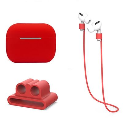 Silikonskal Med Hörlursband & Hållare AirPods Pro 2 Röd