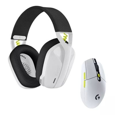Logitech G305 Gaming Trådløs Mus og G435 Headset med Mikrofon Combo Hvid
