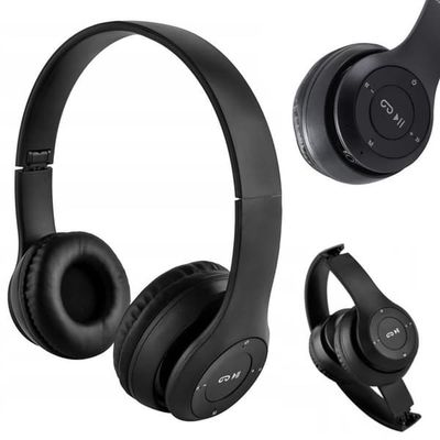Trådlösa Bluetooth P47 hörlurar Multifunktionellt trådlöst/radio/SD-kort/samtal Svart