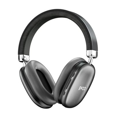 BWOO over-ear trådlösa hörlurar med Bluetooth 5.3 och TF-stöd – grå
