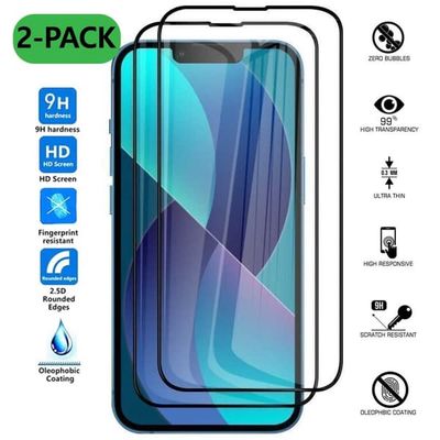 2-pack iPhone 13 Pro Max HD Skjermbeskyttelse Karbonfiber herdet glass