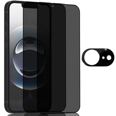 2-Pack Iphone 16E Privacy Skærmbeskyttelse & 1-Pack linsebeskyttelse - Hærdet Glas 9H - Super kvalitet 3D