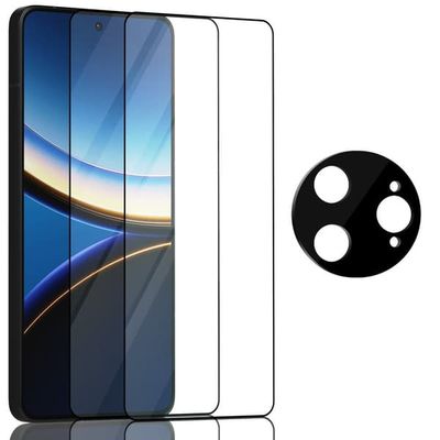 2-Pack Xiaomi Poco F7 Pro Skærmbeskyttelse & 1-Pack linsebeskyttelse - Hærdet Glas 9H - Super kvalitet 3D