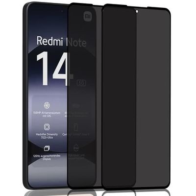 2-Pack Xiaomi Redmi Note 14 Privacy Skærmbeskyttelse - Hærdet Glas 9H - Super kvalitet 3D