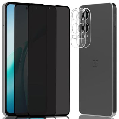 2-Pack OnePlus Nord CE4 Lite Privacy Skærmbeskyttelse & 2-Pack linsebeskyttelse - Hærdet Glas 9H - Super kvalitet 3D