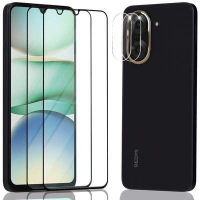 2-Pack Xiaomi Redmi A5 Skærmbeskyttelse & 2-Pack linsebeskyttelse - Hærdet Glas 9H - Super kvalitet 3D