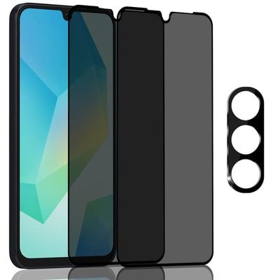 2-Pack Samsung A16 Privacy Skærmbeskyttelse & 1-Pack linsebeskyttelse - Hærdet Glas 9H - Super kvalitet 3D