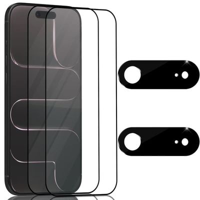 2-Pack iPhone 17 Air Skærmbeskyttelse & 2-Pack linsebeskyttelse - Hærdet Glas 9H - Super kvalitet 3D