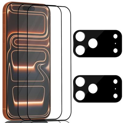 2-Pack iPhone 17 Pro Skærmbeskyttelse & 2-Pack linsebeskyttelse - Hærdet Glas 9H - Super kvalitet 3D