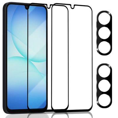 2-Pack Samsung A17 Skærmbeskyttelse & 2-Pack linsebeskyttelse - Hærdet Glas 9H - Super kvalitet 3D
