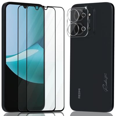 2-Pack Xiaomi Redmi 15C Skærmbeskyttelse & 1-Pack linsebeskyttelse - Hærdet Glas 9H - Super kvalitet 3D