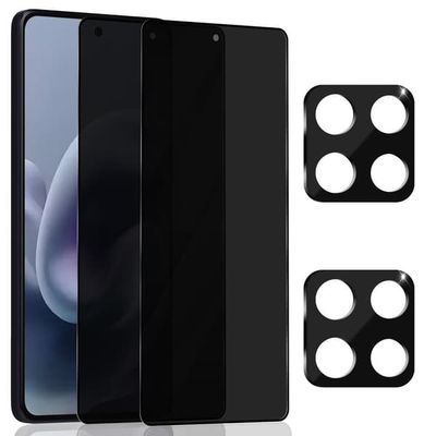 2-Pack Motorola Moto G86 Power Privacy Skærmbeskyttelse & 2-Pack linsebeskyttelse - Hærdet Glas 9H - Super kvalitet 3D