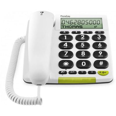 Doro PhoneEasy 312cs -fastnettelefon, hvid
