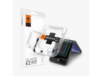 Spigen GLAS.tR EZ Fit, Samsung, Galaxy Z Flip 6, Ripebestandig, Gjennomsiktig, 2 stykker