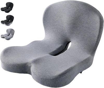 OBOSOE Ergonomisk Sittdyna i Memory Foam – L-formad Stolskudde med Svankstöd & Svanskotskydd, För Kontor & Hem