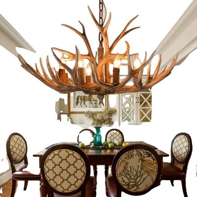 Vintage Horn LED Kandelaber, Retro Design, Justerbar Höjd,6