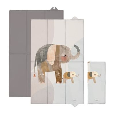 Hopfällbar mjuk skötmatta 60x40 Elefantfamilj skötbord