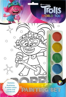 Trolls II 8 sider med vannfarger troll pyssel poppy