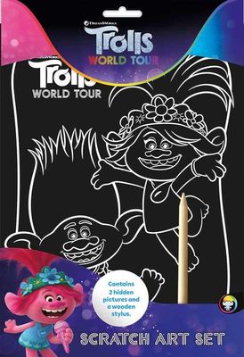 Trolls II hobbybok med skrape hobby troll poppy gren