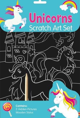 Unicorn scratch art kreativt sett