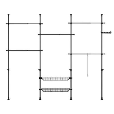 SoBuy Tøjstativ B209-311xH200-295cm– Justerbar | Sort KLS04-II-SCH
