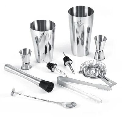 10-Dele Bartender Kit med Shaker & Tilbehør - Barset Cocktail