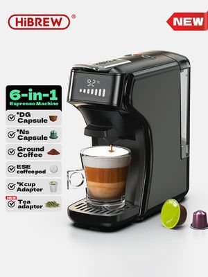 HiBREW 6in1 kapsel kaffemaskine H1B 2025 kapsel kaffemaskine alsidig 20 bar guldekstraktion, varm og kold bryg