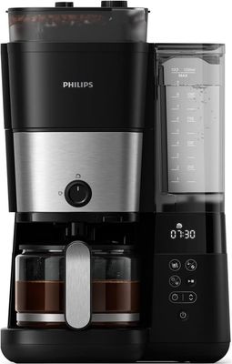 Filterkaffebryggare med integrerad kvarn - PHILIPS - HD7888/01 - Upp till 10 koppar - 1,25 L - Svart / Silver