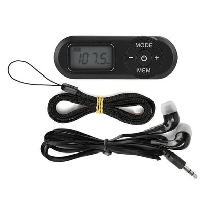 Mini Bærbar LCD Digital FM Radio Musikafspiller med Hovedtelefoner - Sort