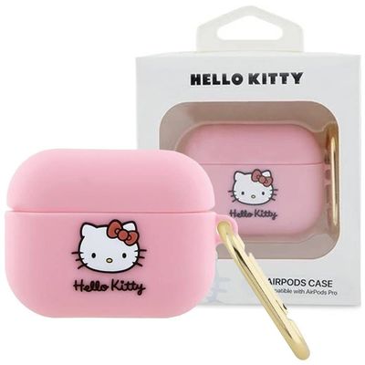 HELLO KITTY-FODRAL F?R AIRPODS PRO 2 2022 2023 3D KITTEN HEAD SILIKON