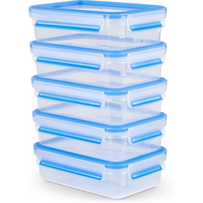 Tefal MasterSeal MealPrep opbevaringsboks sæt, 5 x 0,8 L