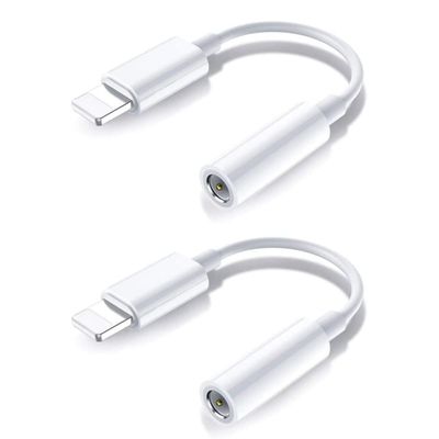 2x Lyn til 3,5 mm adapter for BT-hodetelefoner