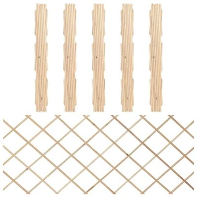 Massivt granträ spaljéstaket - Trädgårdsstaket | Färg: Natur | Storlek: 180x80 cm, 5 st