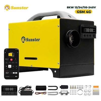 Sunster 8KW Dieselvärmare GSM 4G Bluetooth 12/24V & 230V Turbo Ventilation Auto Start/Stop Webasto