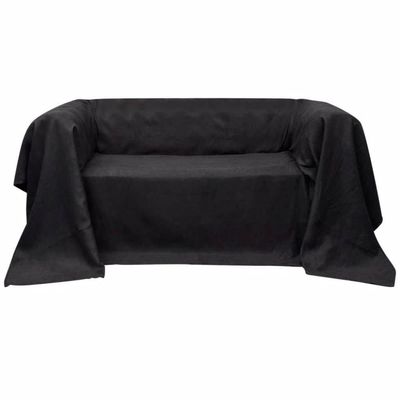 vidaXL Mikro-semsket sofa overtrekk antrasitt 210 x 280 cm