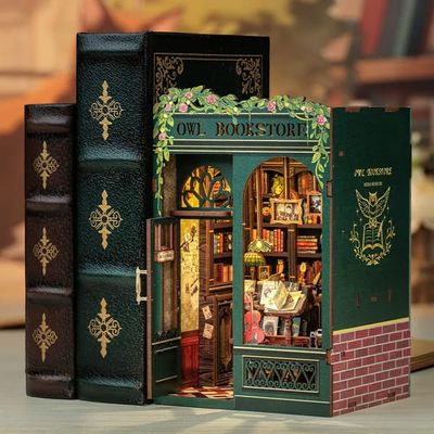 Miniature Book Nook House - Owl Bookstore - CuteBee