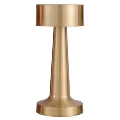 Retro oppladbar bordlampe med metalldimmer gull