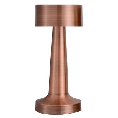 Retro oppladbar bordlampe med metalldimmer kobber