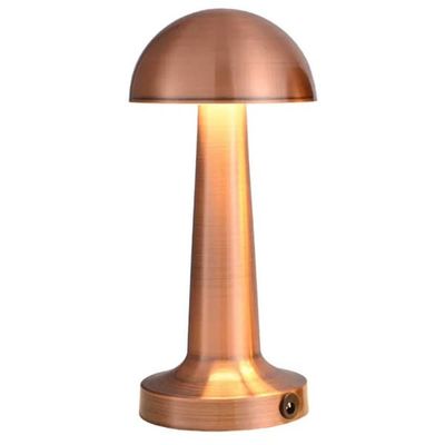 Retro oppladbar bordlampe med metalldimmer kobber