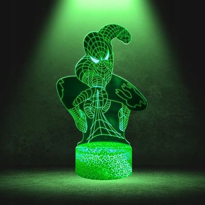 Spiderman Spider-Man 16 LED 3D Natlampe til Børn + Fjernbetjening