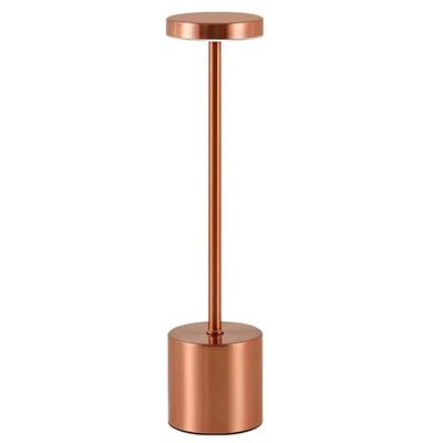 Genopladelig LED Bordlampe i Metal Kobber