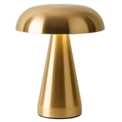 Trådløs Genopladelig LED Bordlampe Metal Svamp Guld