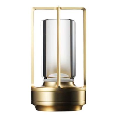 Trådløs LED-lampe | Oppladbar bordlampe i metalllykt gull
