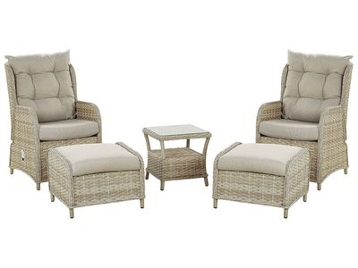 Loungesett Hagemøbler 2-seters Beige Kunstrotting Tradisjonell