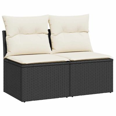 vidaXL Hagesofaer med puter 2 deler svart polyrotting akasie