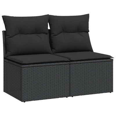 vidaXL Hagesofaer med puter 2 deler svart polyrotting akasie