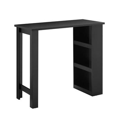 SoBuy Højt Barbord med Opbevaring | Spisebord - Industriel Stil | Sort 112x57x106cm FWT17-II-SCH