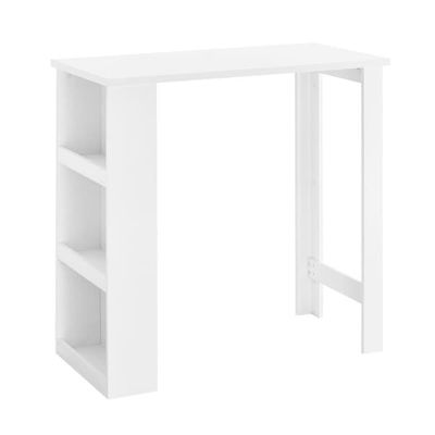 SoBuy Højt Barbord med Opbevaring | Spisebord - Industriel Stil | Hvid 112x57x106cm FWT17-II-W